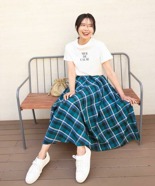 MK MICHEL KLEIN / エムケーミッシェルクラン ロング・マキシ丈スカート | チェック柄サーキュラースカート/洗える | 詳細16