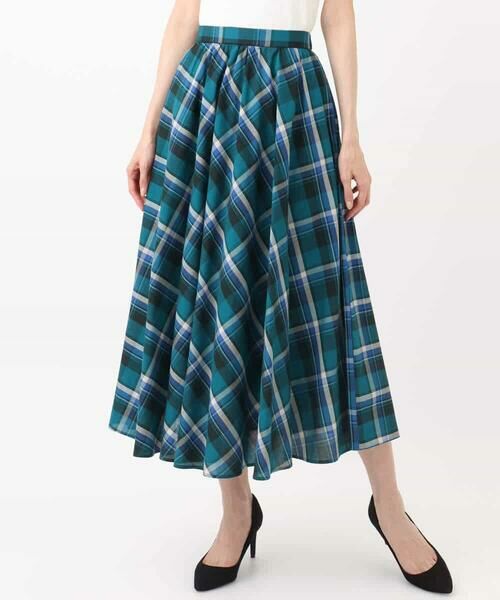 MK MICHEL KLEIN / エムケーミッシェルクラン ロング・マキシ丈スカート | チェック柄サーキュラースカート/洗える | 詳細17