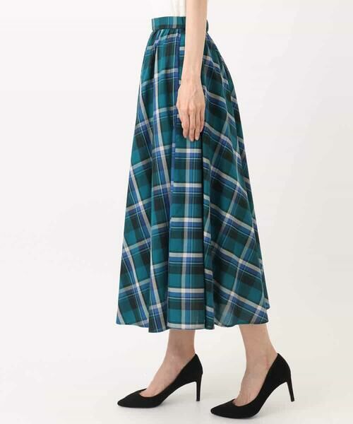 MK MICHEL KLEIN / エムケーミッシェルクラン ロング・マキシ丈スカート | チェック柄サーキュラースカート/洗える | 詳細18