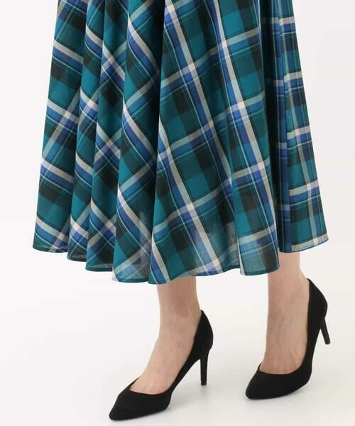 MK MICHEL KLEIN / エムケーミッシェルクラン ロング・マキシ丈スカート | チェック柄サーキュラースカート/洗える | 詳細24