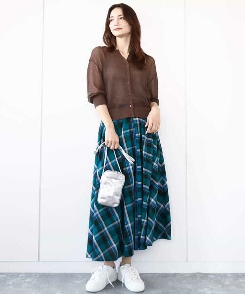 MK MICHEL KLEIN / エムケーミッシェルクラン ロング・マキシ丈スカート | チェック柄サーキュラースカート/洗える | 詳細8