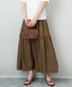 MK MICHEL KLEIN / エムケーミッシェルクラン ロング・マキシ丈スカート | ハシゴレース使いフレアースカート/洗える