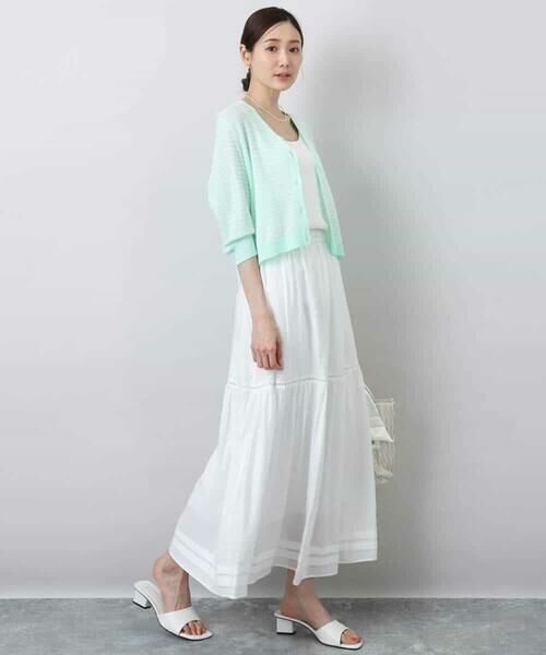 MK MICHEL KLEIN / エムケーミッシェルクラン ロング・マキシ丈スカート | ハシゴレース使いフレアースカート/洗える | 詳細17