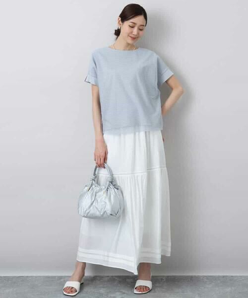 MK MICHEL KLEIN / エムケーミッシェルクラン ロング・マキシ丈スカート | ハシゴレース使いフレアースカート/洗える | 詳細20