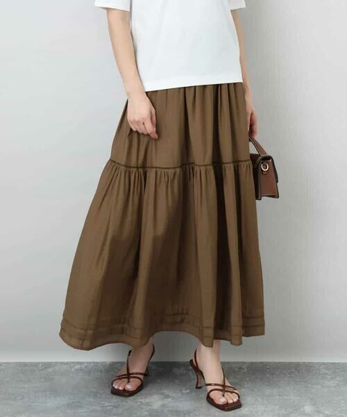 MK MICHEL KLEIN / エムケーミッシェルクラン ロング・マキシ丈スカート | ハシゴレース使いフレアースカート/洗える | 詳細23