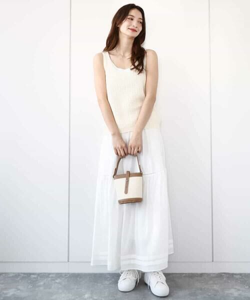 セール】 ハシゴレース使いフレアースカート/洗える （ロング