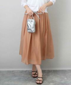 MK MICHEL KLEIN / エムケーミッシェルクラン ロング・マキシ丈スカート | ウエストタックシアースカート/洗える