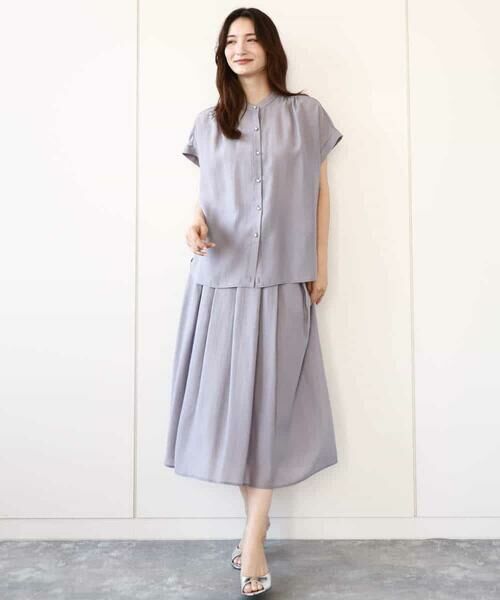 MK MICHEL KLEIN / エムケーミッシェルクラン ロング・マキシ丈スカート | ウエストタックシアースカート/洗える | 詳細13