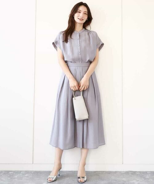 MK MICHEL KLEIN / エムケーミッシェルクラン ロング・マキシ丈スカート | ウエストタックシアースカート/洗える | 詳細15