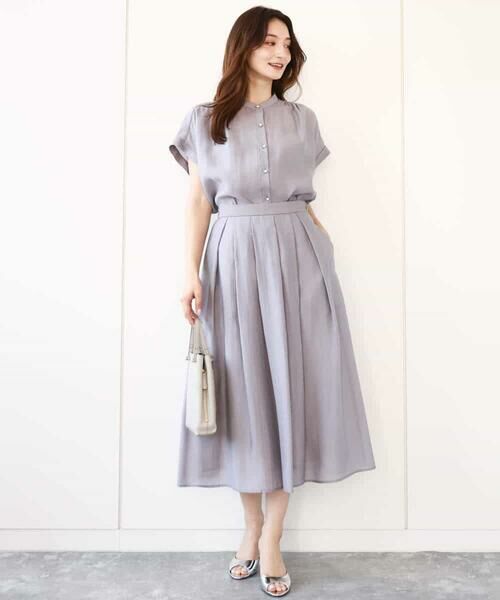 MK MICHEL KLEIN / エムケーミッシェルクラン ロング・マキシ丈スカート | ウエストタックシアースカート/洗える | 詳細18