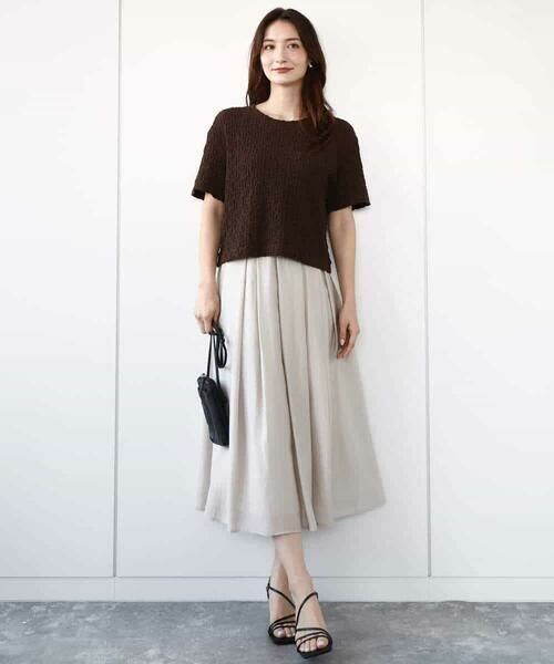 MK MICHEL KLEIN / エムケーミッシェルクラン ロング・マキシ丈スカート | ウエストタックシアースカート/洗える | 詳細2