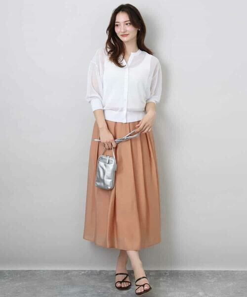 MK MICHEL KLEIN / エムケーミッシェルクラン ロング・マキシ丈スカート | ウエストタックシアースカート/洗える | 詳細20