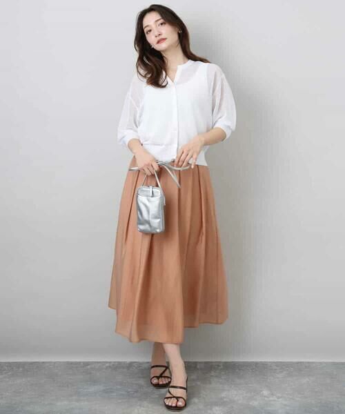 MK MICHEL KLEIN / エムケーミッシェルクラン ロング・マキシ丈スカート | ウエストタックシアースカート/洗える | 詳細21