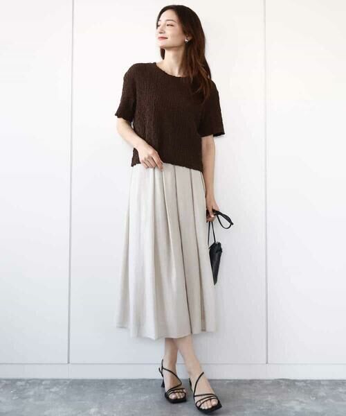 MK MICHEL KLEIN / エムケーミッシェルクラン ロング・マキシ丈スカート | ウエストタックシアースカート/洗える | 詳細4