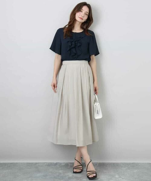 MK MICHEL KLEIN / エムケーミッシェルクラン ロング・マキシ丈スカート | ウエストタックシアースカート/洗える | 詳細6