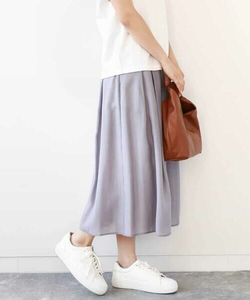 MK MICHEL KLEIN / エムケーミッシェルクラン ロング・マキシ丈スカート | ウエストタックシアースカート/洗える | 詳細8