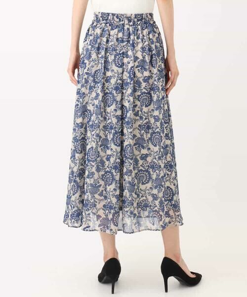 MK MICHEL KLEIN / エムケーミッシェルクラン ロング・マキシ丈スカート | 更紗プリント花柄シフォンスカート/洗える | 詳細20