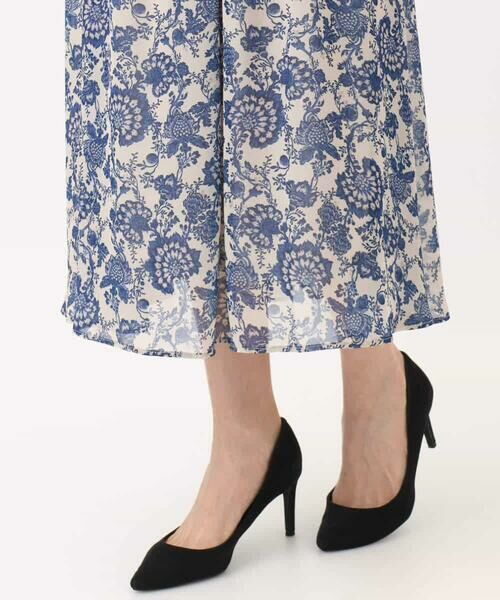 MK MICHEL KLEIN / エムケーミッシェルクラン ロング・マキシ丈スカート | 更紗プリント花柄シフォンスカート/洗える | 詳細22