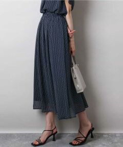 MK MICHEL KLEIN / エムケーミッシェルクラン ロング・マキシ丈スカート | スクエアドット柄シフォンスカート/洗える