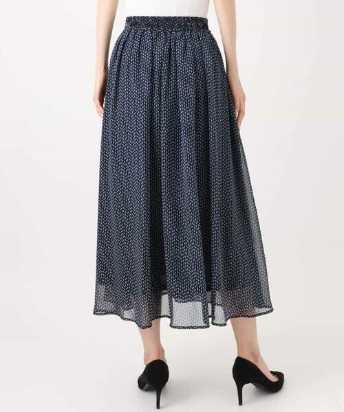 MK MICHEL KLEIN / エムケーミッシェルクラン ロング・マキシ丈スカート | スクエアドット柄シフォンスカート/洗える | 詳細16