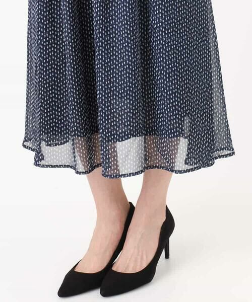 MK MICHEL KLEIN / エムケーミッシェルクラン ロング・マキシ丈スカート | スクエアドット柄シフォンスカート/洗える | 詳細18