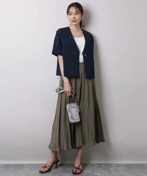 MK MICHEL KLEIN / エムケーミッシェルクラン ノーカラージャケット | ハーフスリーブジャケット/撥水/UVカット/洗える | 詳細10