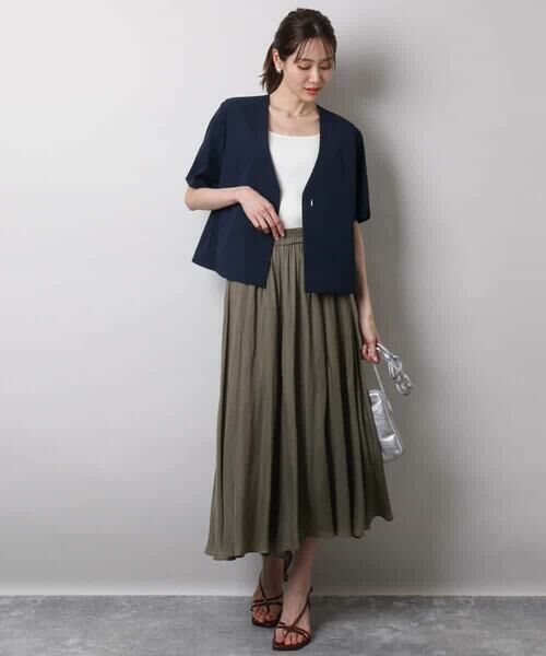 MK MICHEL KLEIN / エムケーミッシェルクラン ノーカラージャケット | ハーフスリーブジャケット/撥水/UVカット/洗える | 詳細11