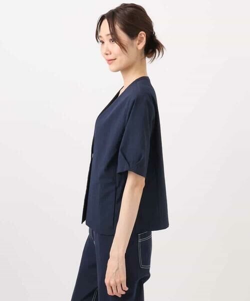 MK MICHEL KLEIN / エムケーミッシェルクラン ノーカラージャケット | ハーフスリーブジャケット/撥水/UVカット/洗える | 詳細13