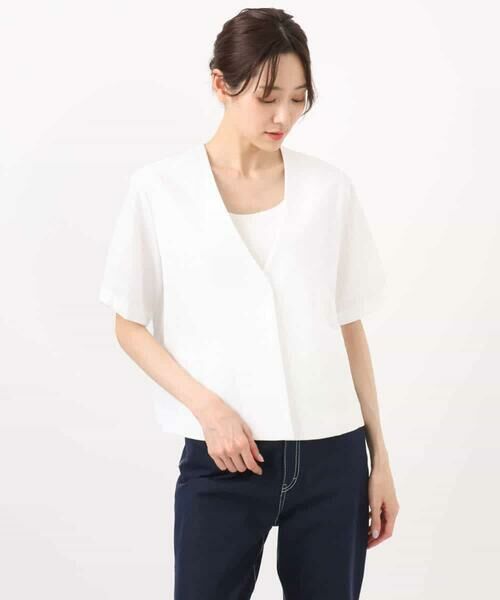 MK MICHEL KLEIN / エムケーミッシェルクラン ノーカラージャケット | ハーフスリーブジャケット/撥水/UVカット/洗える | 詳細22