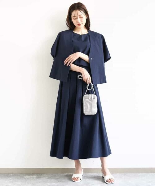 MK MICHEL KLEIN / エムケーミッシェルクラン ノーカラージャケット | ハーフスリーブジャケット/撥水/UVカット/洗える | 詳細7