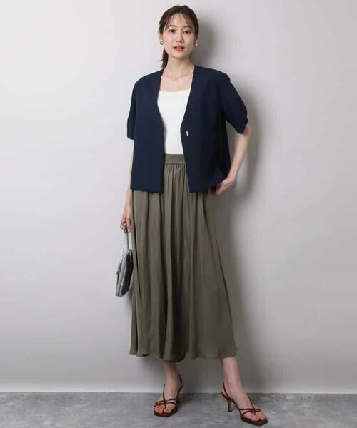 MK MICHEL KLEIN / エムケーミッシェルクラン ノーカラージャケット | ハーフスリーブジャケット/撥水/UVカット/洗える | 詳細9