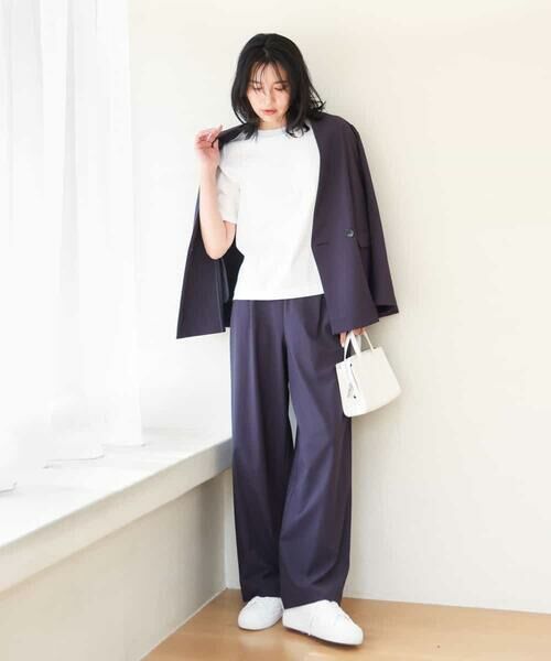 MK MICHEL KLEIN / エムケーミッシェルクラン カットソー | ラメ入りネックデザインTシャツ/接触冷感/洗える | 詳細13