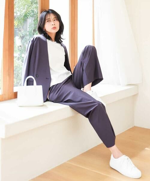 MK MICHEL KLEIN / エムケーミッシェルクラン カットソー | ラメ入りネックデザインTシャツ/接触冷感/洗える | 詳細14