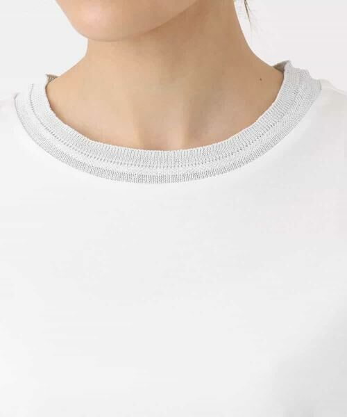 MK MICHEL KLEIN / エムケーミッシェルクラン カットソー | ラメ入りネックデザインTシャツ/接触冷感/洗える | 詳細19