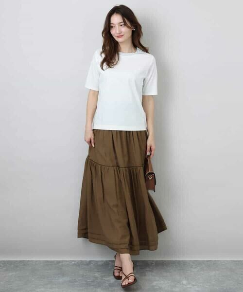 MK MICHEL KLEIN / エムケーミッシェルクラン カットソー | ラメ入りネックデザインTシャツ/接触冷感/洗える | 詳細6