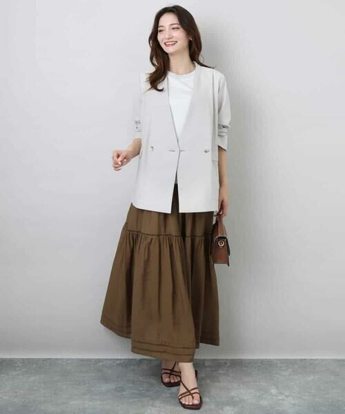 MK MICHEL KLEIN / エムケーミッシェルクラン カットソー | ラメ入りネックデザインTシャツ/接触冷感/洗える | 詳細9