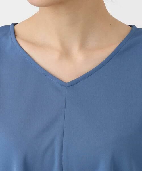 MK MICHEL KLEIN / エムケーミッシェルクラン カットソー | タックヘムデザインVネックカットソー/接触冷感/UVカット/洗える | 詳細16