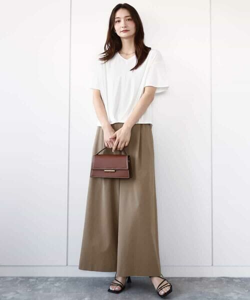 MK MICHEL KLEIN / エムケーミッシェルクラン カットソー | タックヘムデザインVネックカットソー/接触冷感/UVカット/洗える | 詳細4