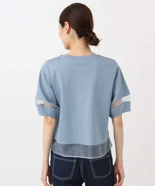 MK MICHEL KLEIN / エムケーミッシェルクラン カットソー | シアー切替えランタンスリーブカットソー/接触冷感/洗える | 詳細23
