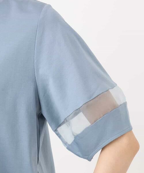 MK MICHEL KLEIN / エムケーミッシェルクラン カットソー | シアー切替えランタンスリーブカットソー/接触冷感/洗える | 詳細25