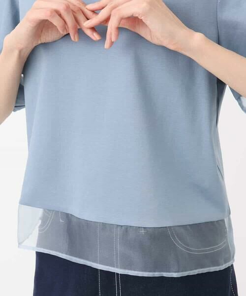 MK MICHEL KLEIN / エムケーミッシェルクラン カットソー | シアー切替えランタンスリーブカットソー/接触冷感/洗える | 詳細26