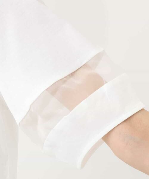 MK MICHEL KLEIN / エムケーミッシェルクラン カットソー | シアー切替えランタンスリーブカットソー/接触冷感/洗える | 詳細3