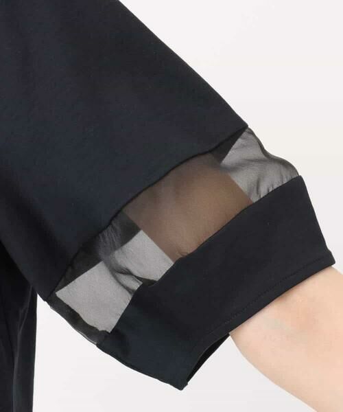 MK MICHEL KLEIN / エムケーミッシェルクラン カットソー | シアー切替えランタンスリーブカットソー/接触冷感/洗える | 詳細5