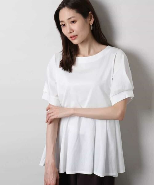 MK MICHEL KLEIN / エムケーミッシェルクラン カットソー | タックディティールカットソー/接触冷感/洗える | 詳細1