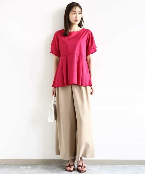 MK MICHEL KLEIN / エムケーミッシェルクラン カットソー | タックディティールカットソー/接触冷感/洗える | 詳細11