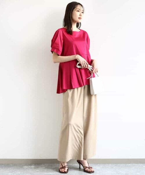 MK MICHEL KLEIN / エムケーミッシェルクラン カットソー | タックディティールカットソー/接触冷感/洗える | 詳細13