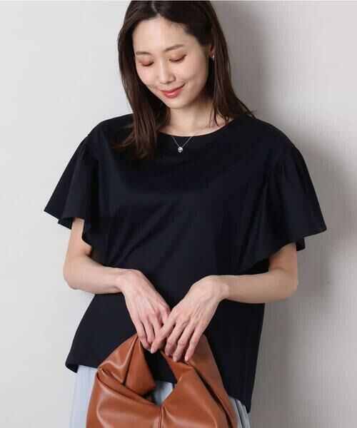 MK MICHEL KLEIN / エムケーミッシェルクラン カットソー | フレアースリーブ天竺カットソー/接触冷感/洗える | 詳細1