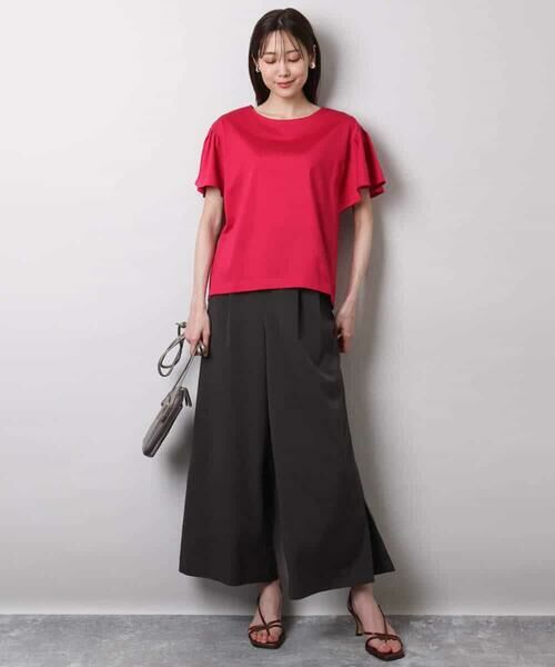 MK MICHEL KLEIN / エムケーミッシェルクラン カットソー | フレアースリーブ天竺カットソー/接触冷感/洗える | 詳細11