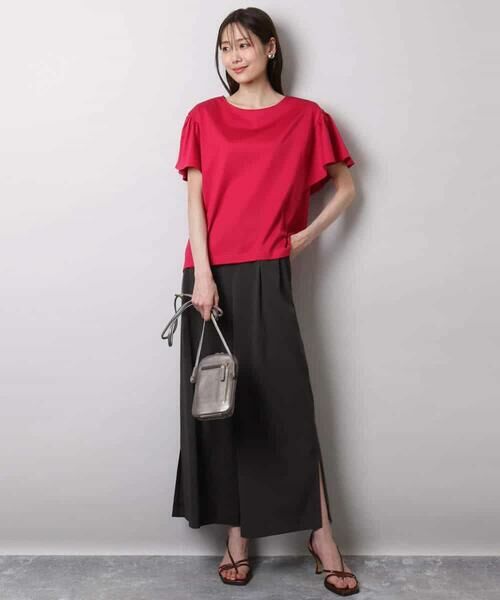 MK MICHEL KLEIN / エムケーミッシェルクラン カットソー | フレアースリーブ天竺カットソー/接触冷感/洗える | 詳細12