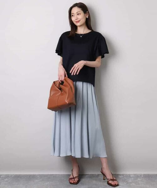 MK MICHEL KLEIN / エムケーミッシェルクラン カットソー | フレアースリーブ天竺カットソー/接触冷感/洗える | 詳細2